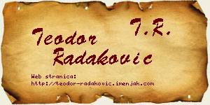 Teodor Radaković vizit kartica